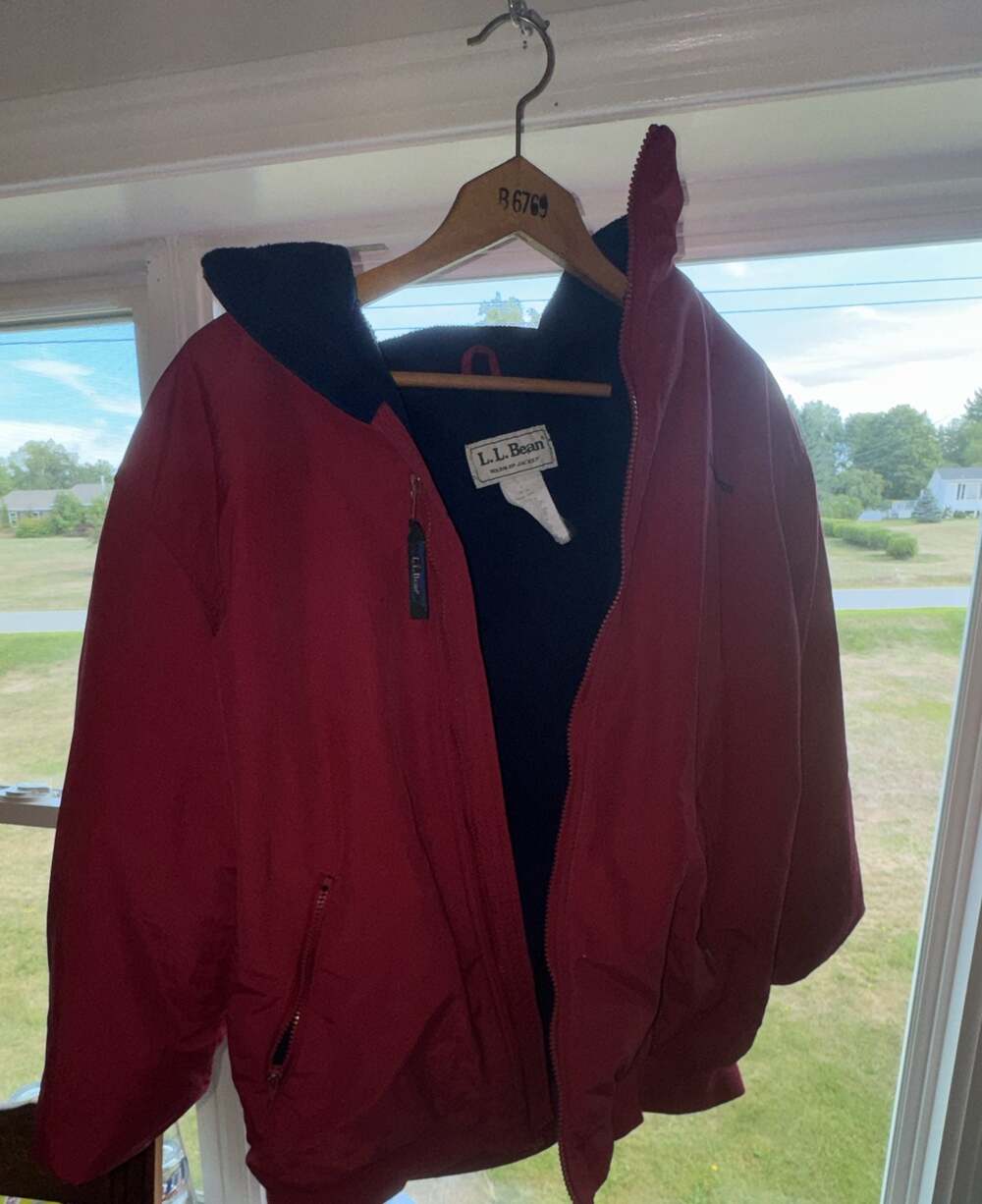 Vintage L.L. Bean Warm-Up Jacket Red Fleece Lined Full Zip Windbreaker Tall L